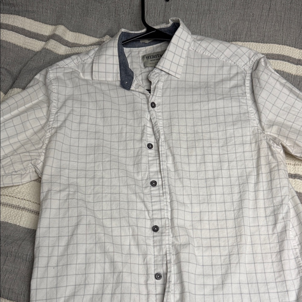 Heritage White and Gray Checkered Casual Shirt